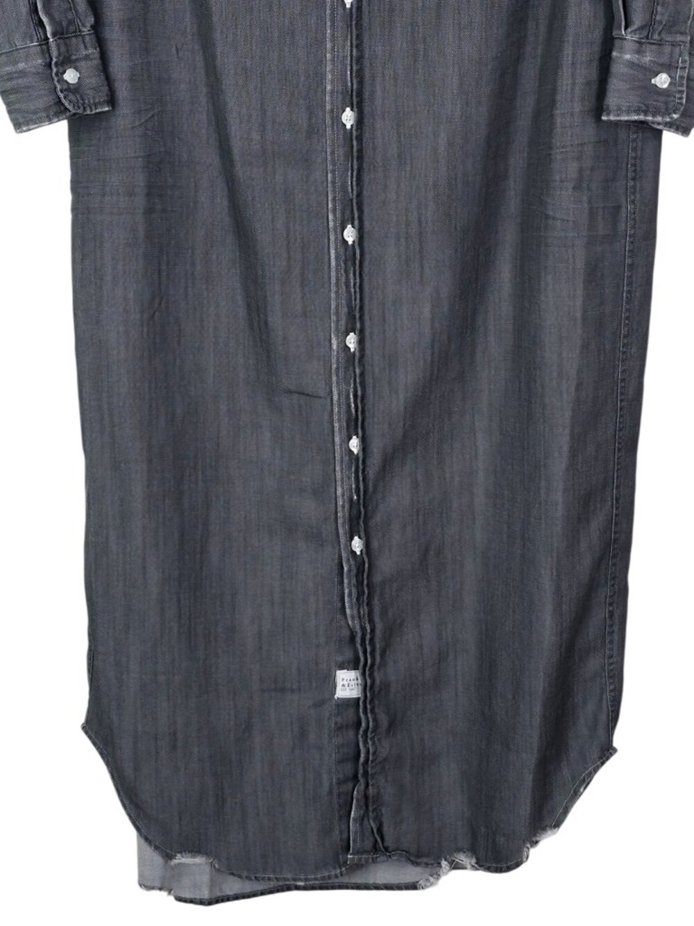 Frank & Eileen Rory Grey Washed Black Famous Denim Maxi Shirtdress Size XS - Picture 6 of 8
